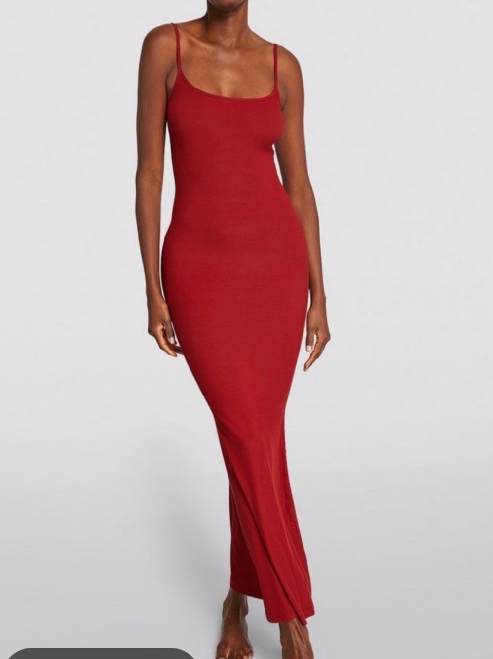 SKIMS Brick Red Lounge Slip Maxi Dress